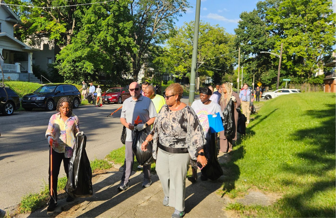 Leadership walks the neighborhood